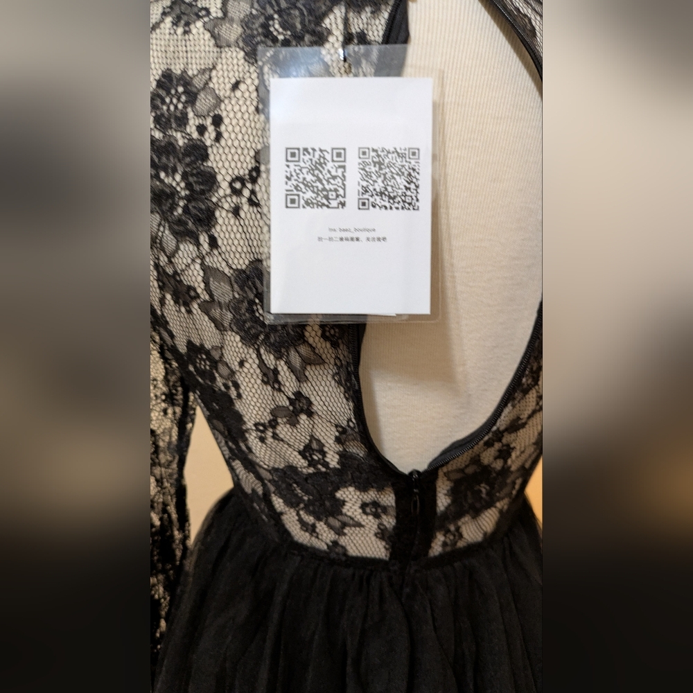 BEA-Z Gothic Black Lace & Tulle Dress - Size XS - Picture 8 of 12